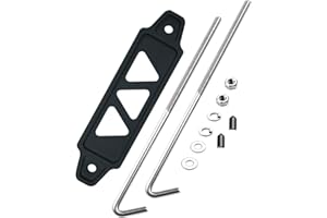 ARONOVA Battery Hold Down Sets,With Billet Aluminum Battery Tie Down Bracket And 18-8(304) Stainless Steel J bolts(Black)