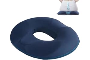 Donut Pillow 18x16 inch, Memory Foam Hemorrhoid Pillow with Velvet Cover Zipper Closure Pain Relief Seat Cushion Ideal for Ho
