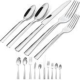 45-Piece Flatware Sets, Silverware Set for 8, Durable Stainless Steel Tableware in Ergonomic Design Size and Weight, Kitchen 