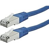 Monoprice Cat6A 50ft Blue Patch Cable Double Shielded (S/FTP) 26AWG 10G Pure Bare Copper Molded RJ45 Entegrade Series Ethernet Cable