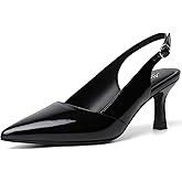 Mostrin Kitten Heels for Women Slingback Pointed Closed Toe Heels Women's Pumps Shoes for Wedding, Party, Commuting