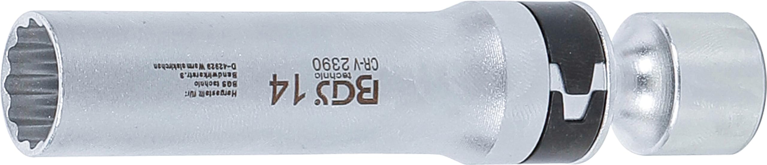 BGS 2390 | Spark Plug Socket, 12-point, with Retaining Spring | 10 mm (3/8") Drive | 14 mm