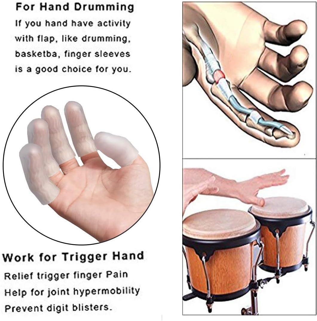 Mcvcoyh Finger Cots, 14 Pack Gel Finger Protector Finger Cots, Gel Finger Sleeves to Protect Fingertips, Hand Eczema - Image 5