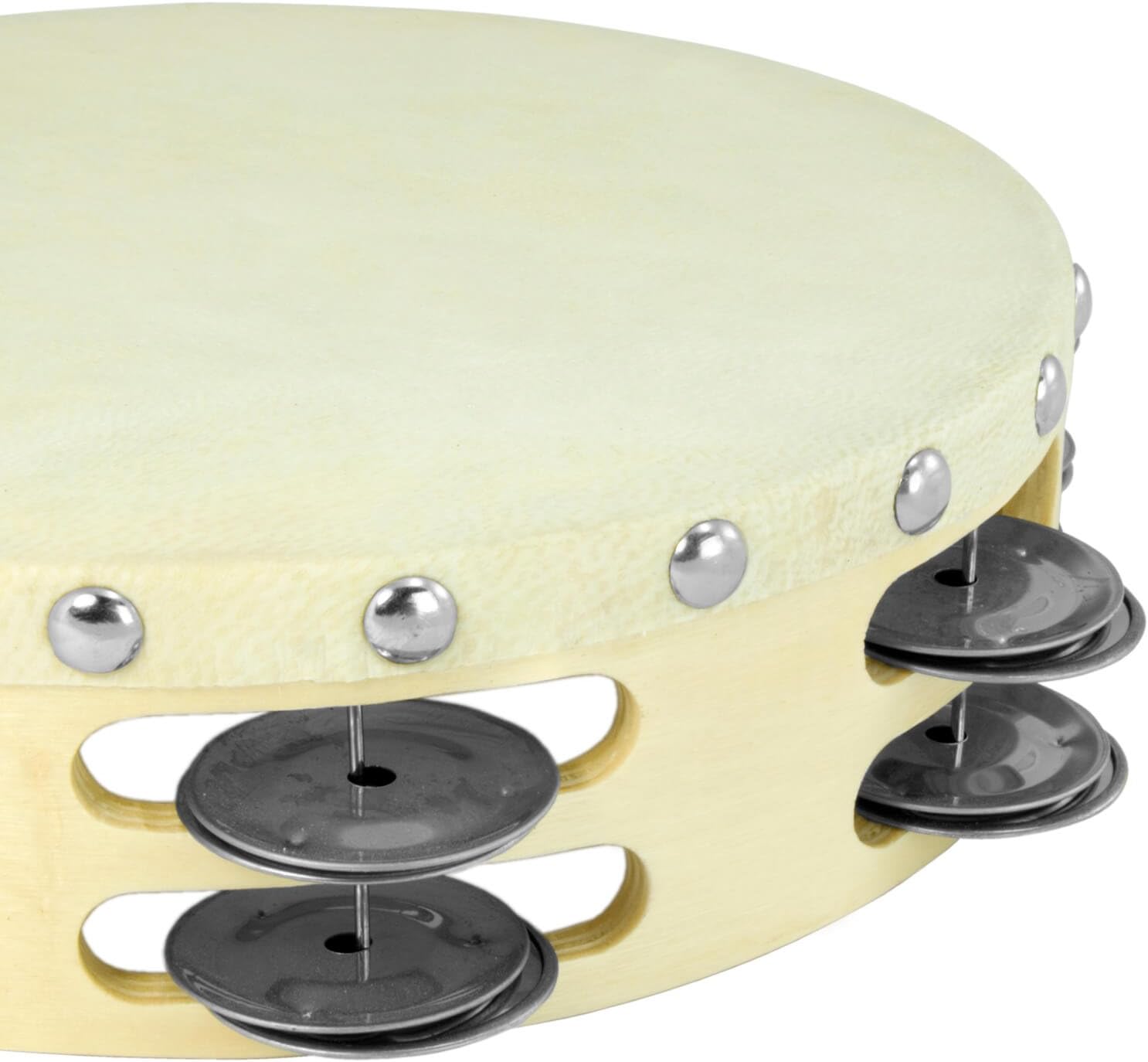 Tiger 8" Double Row Wood Tambourine, Brown, 8-inch - Image 4