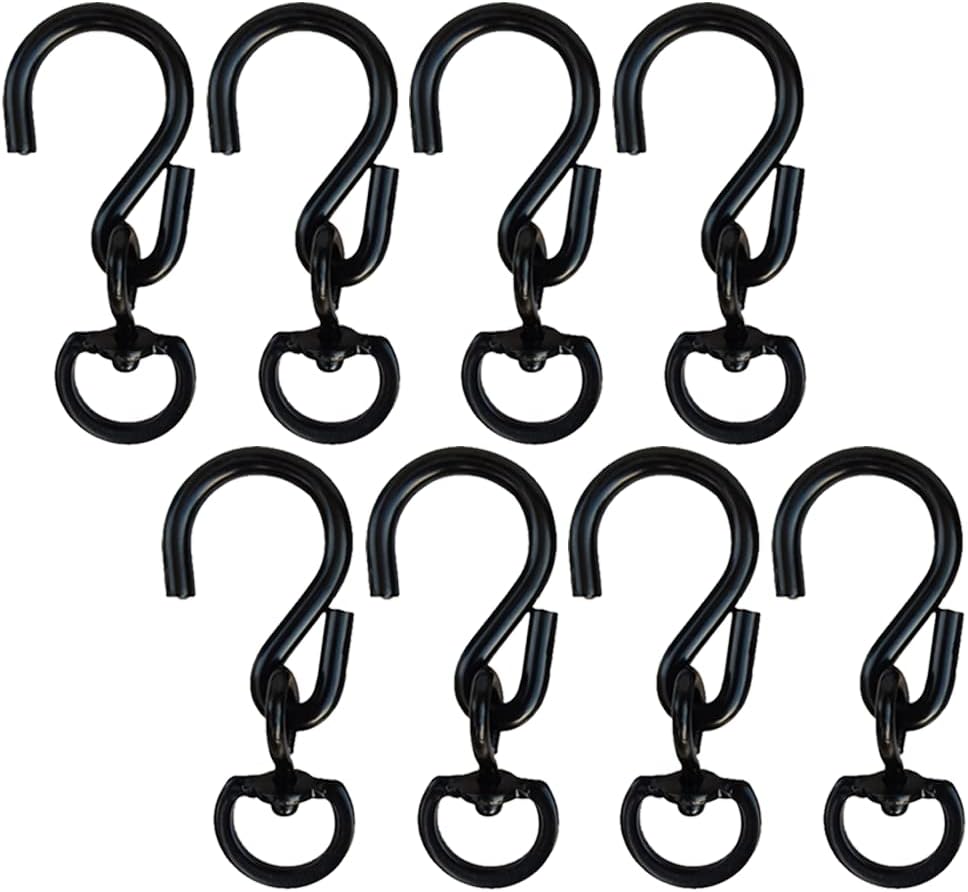 Outdoor Hanging Brackets - YINARONG Swivel Plant Hanger Hooks 8PACK, Swivel Hooks for Hanging Plants Heavy Duty(Black Load 50lbs)