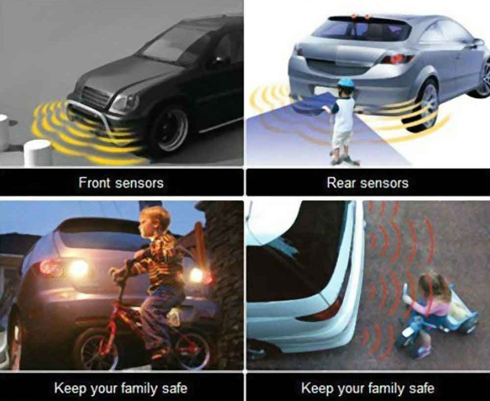 Big Hippo Car Reverse Sensor Kit With 4 Sensors Rear Car Parking Sensor Black