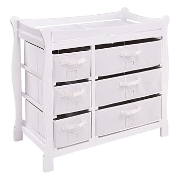 oak baby changing unit