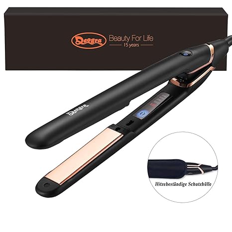 Deogra Glätteisen Locken und Glätten Profi Haarglätter mit 25mm Titan Platten, Max.230? Digitalem LED Display und Temperaturr