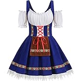 GRAJTCIN Womens Oktoberfest Costume, Velvet German Bavarian Dress for Halloween Carnival