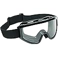 Raider Adult MX Off-Road Snowmobile, Snowboard, Ski Goggles (Black Frame/Clear Lens)