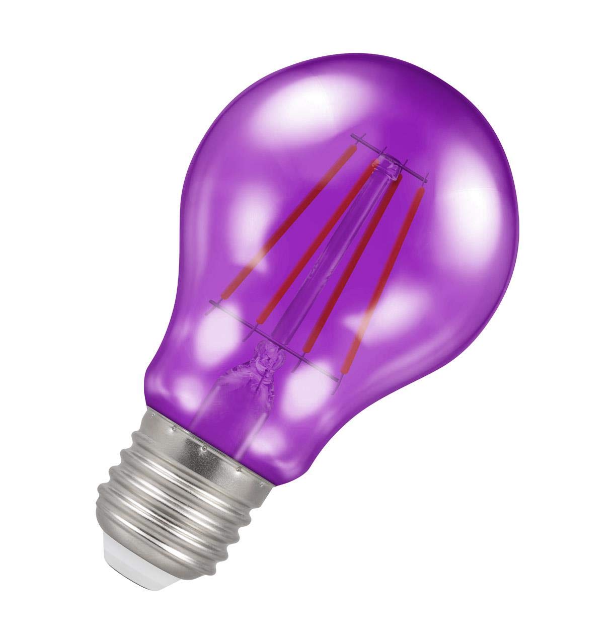 Crompton Lamps Purple LED GLS Light Bulb 4.5W E27 Harlequin | IP65 Outdoor Lights LED Bulbs | Energy-Saving Replacement for 25W Bulbs | 15,000 Hours Life | for Festoon Lights Outdoor
