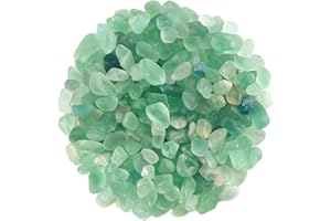 WAYBER 1 Lb/460g Natural Green Quartz Crystal Stones Irregular Aquarium Pebbles Rock Sands for Turtle Tank/Succulent Plants/Vase Decoration (Fill 1 Cup)