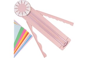 BAFANGLAIUK Paper Craft Edge Cutter,12 in 1 Paper Trimmer,Paper Edge Cutter, Multifunctional Paper Cutter Machine with Measurements for Scrapbooking,Photo Card,Gift Packaging(Pink)