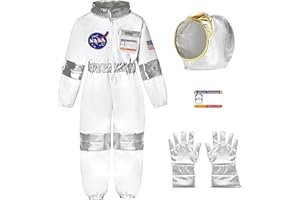 Astronaut Costume for Kids Role Play Space Set Jumpsuit Halloween Dress Up Spacesuit Birthday Gifts for Toddlers Children