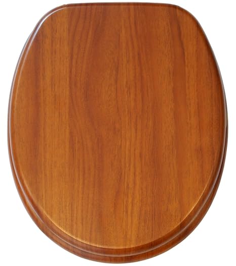 WC Sitz mit Absenkautomatik, hochwertige Oberfläche, einfache Montage, stabile Scharniere, Mahagoni