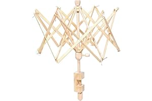 WEI XI Umbrella Swift Yarn Winder, Wooden (Birch) Hand Operated Bobbin Winder Holder