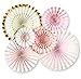 My Mind's Eye Paperlove, Pink, White, Gold Double-Sided Party Fans and Confetti, Set of 6 Fans + 1 Tube of Confetti