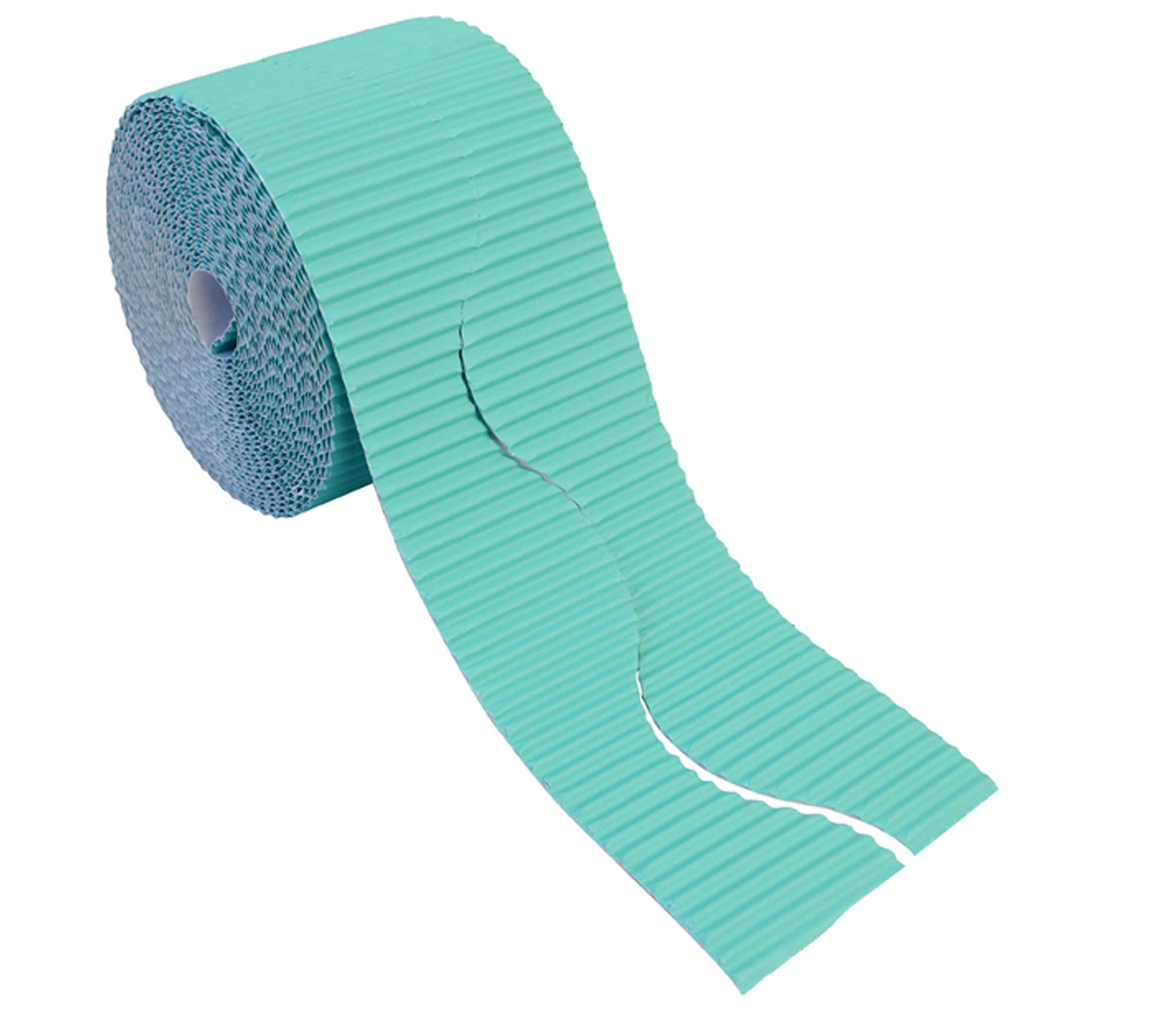 Bright Ideas Corrugated Border Roll for School Displays, Bright Blue, 57mm x 7.5m (15m When Split), BI7888