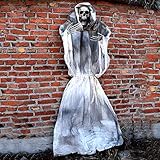 Halloween Props Scary Decorations Life Size Hanging Ghost Skeleton for Home Yard Outdoor Indoor Party Décor (White, 70inch)