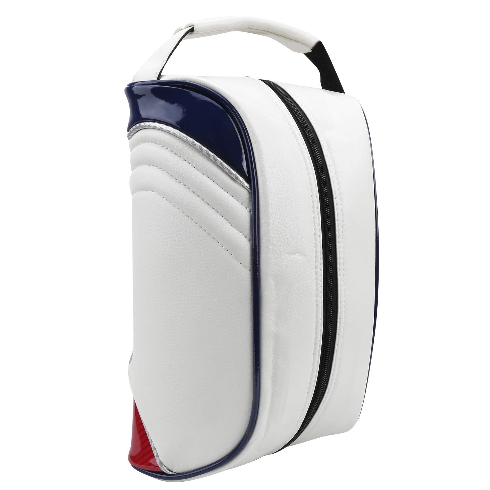 Keenso Shoe Bag, Portable PU Leather Shoe Carrier Bag Dustproof Shoe Travel Bag Shoes Storage Bag White