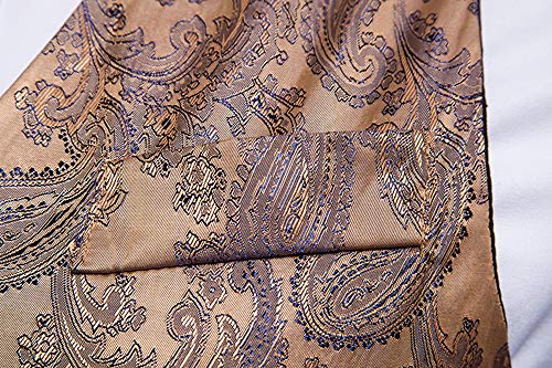 WANNEW Mens Vest Suit Vests Tuxedo Vest Vest for Men(Gold, M)