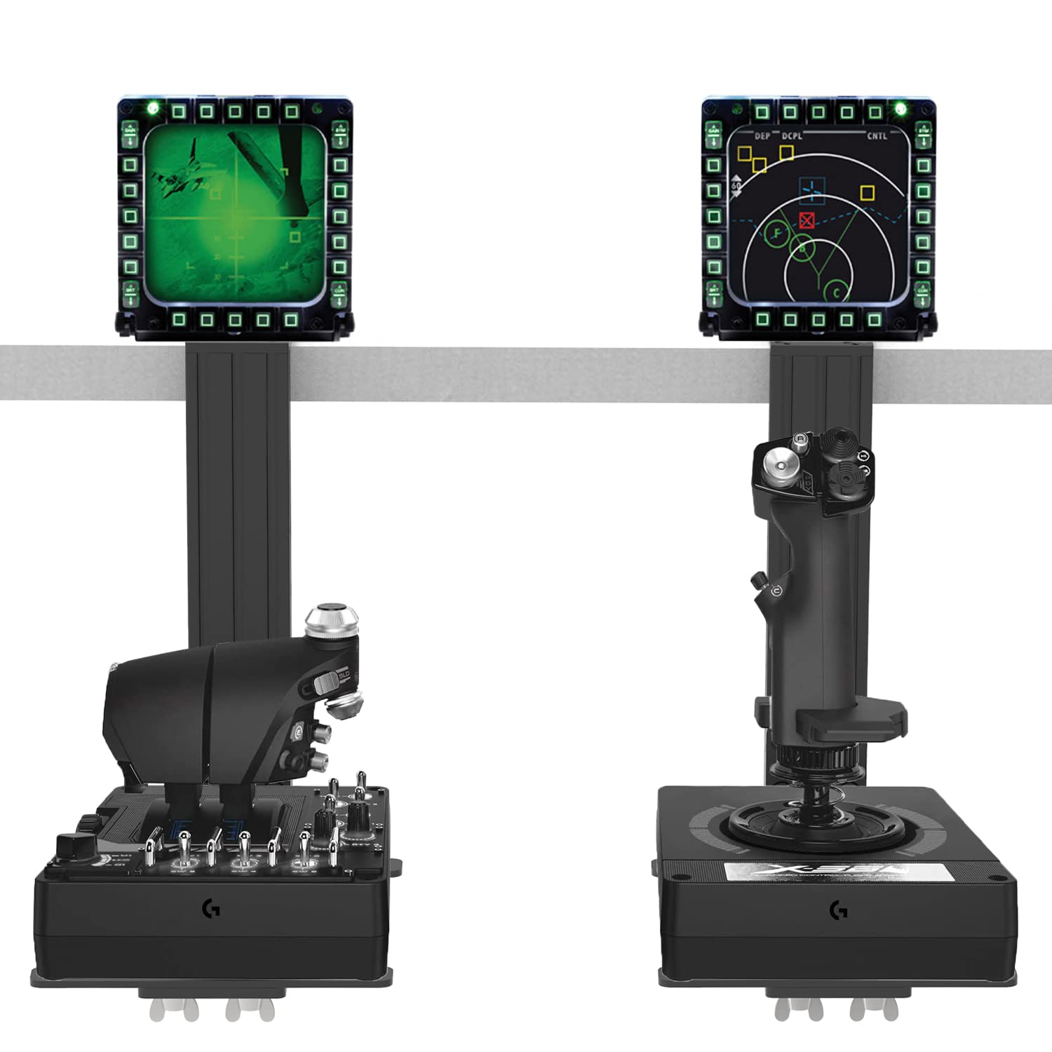 Hikig 2 Pack Desk Mount Hotas Mount Joystick Mount Compatible With Logitech X52/X52 Pro/X56/X56 Rhino Hotas, Thrustmaster T. Flight Hotas/T.16000M FCS/TCA Officer Pack Airbus Edition, VKB Hotas Mount