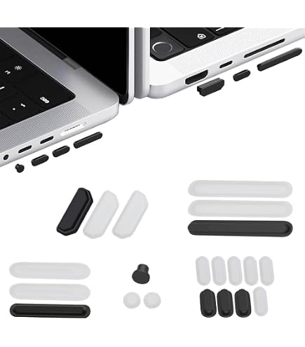 ProElife Anti-stof Doppen Voor MacBook Pro 14'' En 16'' (2021) – 21 Stuks Siliconen, Zwart, Voor A2442/A2485
