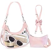 crawing Clear Bag for Stadium Events, Clear Shoulder Bag for Stadium Approved with Wallet, for Concerts Sports Events