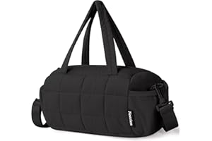Noozion 12 Inch Mini Gym Bag for Women, Lightweight Quilted Duffle with Wet Pocket, Dual Side Pockets, Adjustable Shoulder St