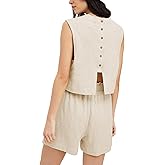 Yioaga Lounge Sets for Women Summer 2 Piece Outfits Sleeveless Tank Tops Matching Shorts Workout Set Beach Clothes