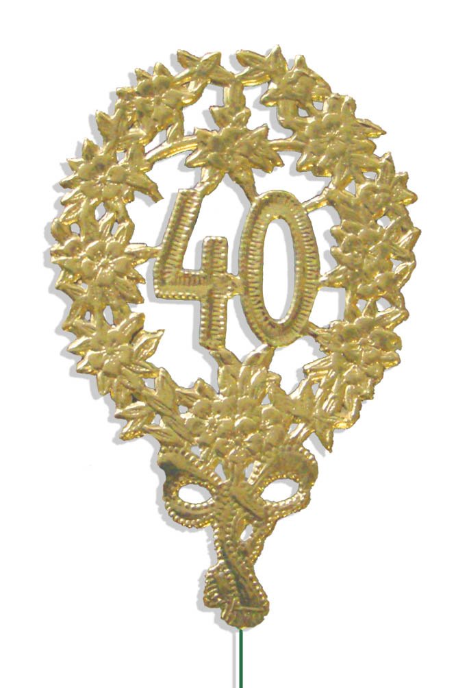 Kunze Dresden Party Anniversary Jubilee Number 40 with Wire, Gold