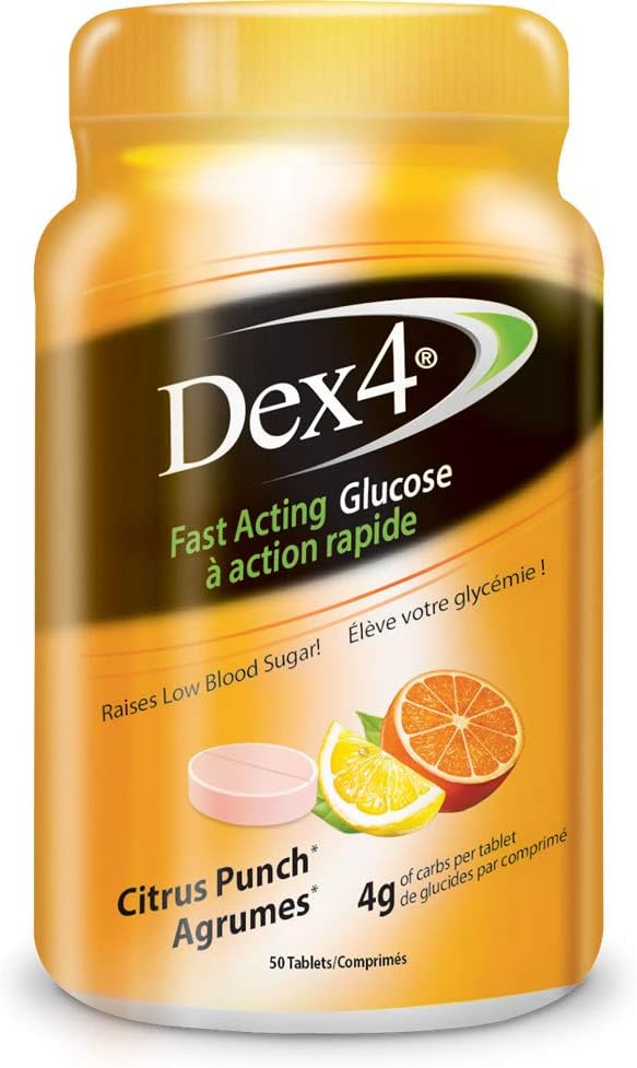 Dex4 Glucose Tablets, Citrus Punch, 50 Count Bottle Amazon.ca Health