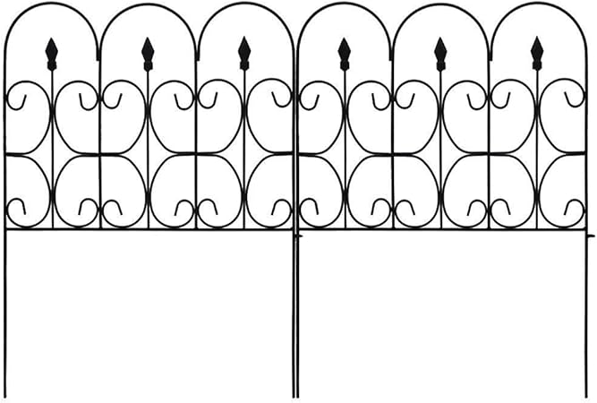 Clôture Parterre Fleurs Animaux Clôture Jardin Décorative Amagabeli - 14 Panneaux Métal Vert 81cm X 6.09m Barrière Jardin Décorative 14 Panneaux 81cm Hauteur Vert Résistant