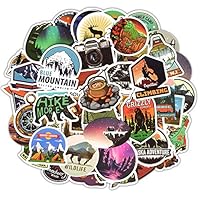 Homyu Stickers Pack 50-Pcs Decals of Outdoors for Laptops Cars Motorcycle Portable Luggages Ipad Waterproof Sunlight-Proof