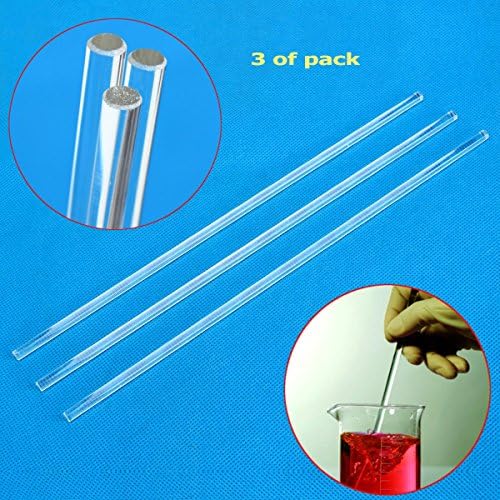 3 x Glass Stirring Rod Stirrer Mixer Glass Bar Lab Experimental
