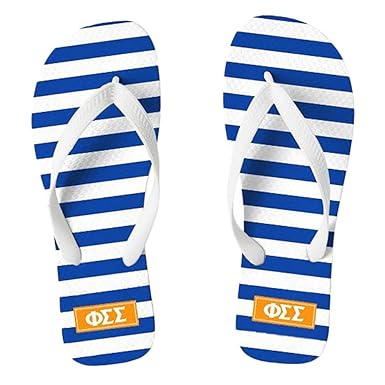 striped flip flops