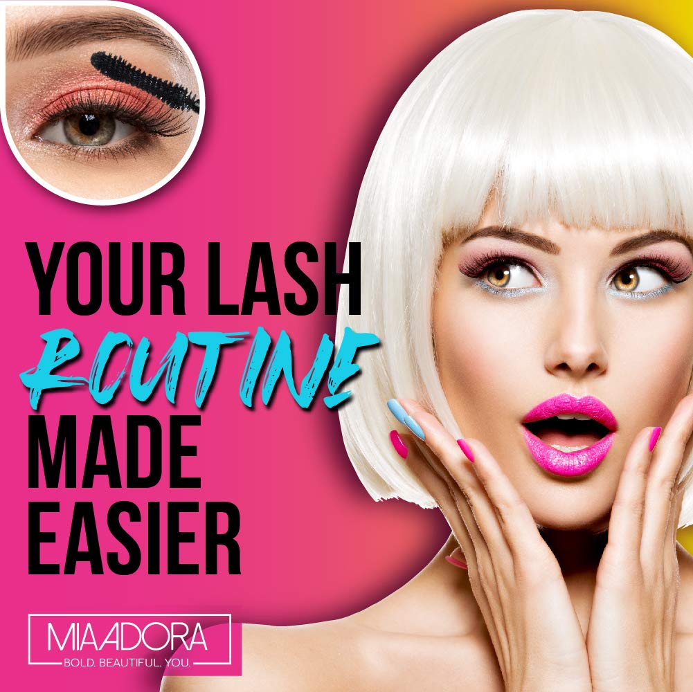 400X Pure Silk Fiber Lash Mascara [Ultra Black Volume and Length], Longer & Thicker Eyelashes, Waterproof, Long Lasting, Instant & Very Easy to Apply, Smudge-proof, Hypoallergenic, Cruelty & Paraben Free (Mia Adora) : Beauty