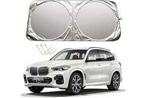 XHRING Windshield Sun Shade for BMW Accessories X5 X3 X7 X1 X4 X6 3 4 5 6 7 8 M5 M6 M7 M8 Series Accessories, Car Front Window Sunshade Sun Visor Shield for BMW Accessories