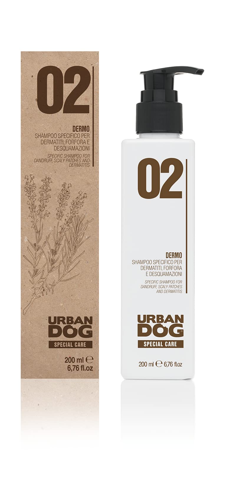 Urban Dog 02 DERMOTIXIN SHAMPOO, 200 ml, OGM Free and 100% Made in Italy