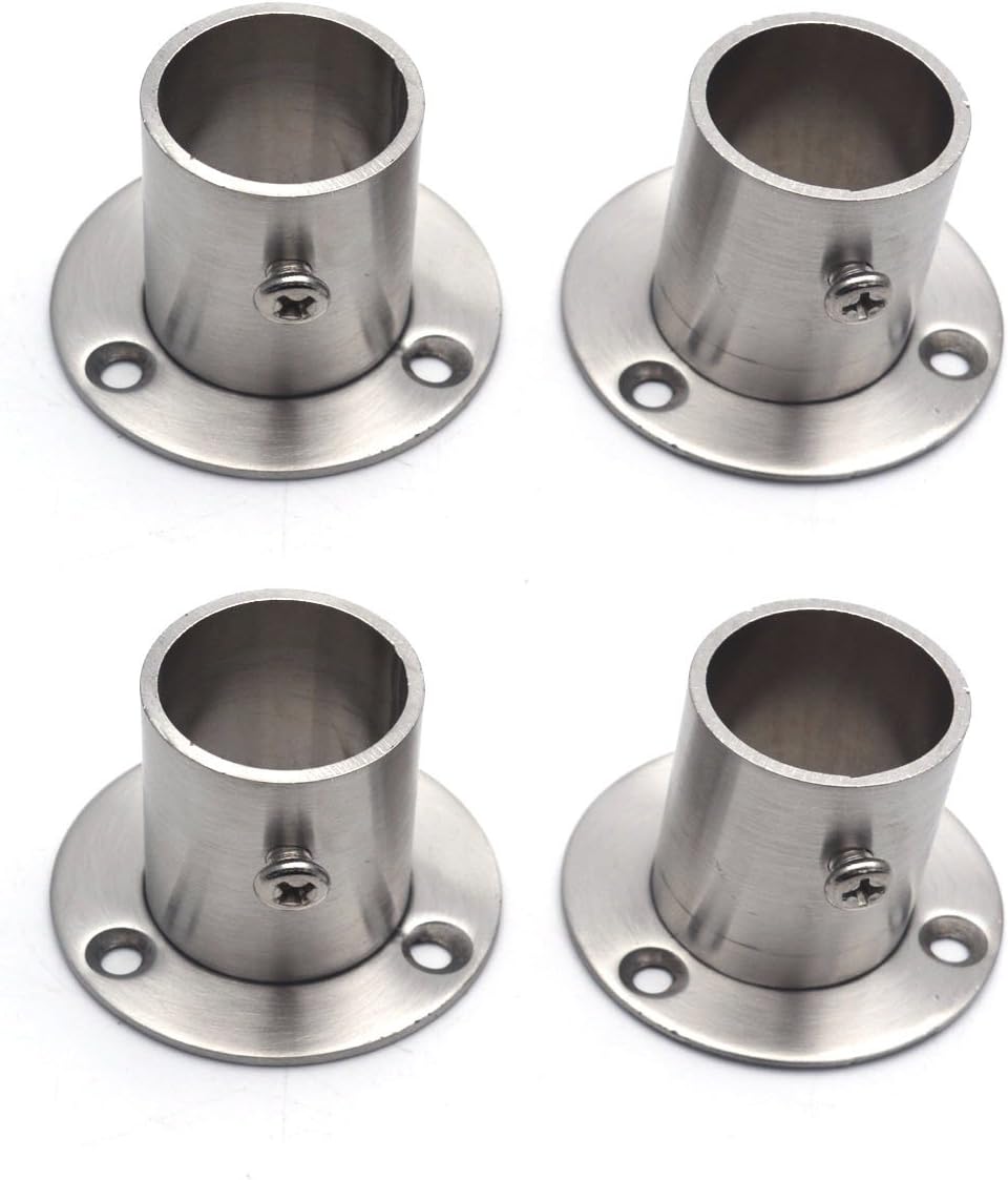 Antrader Stainless Steel Closet Rod Flange(4 Pack) 1 Inch