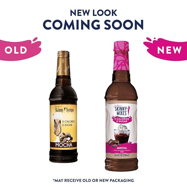 JORDAN’S SKINNY MIXES SUGAR FREE COFFEE SYRUP, MOCHA COFFEE FLAVORING SYRUP, ZERO CALORIE DRINK MIX, LATTES, BAKING, PROTEIN SHAKE OR COCKTAIL, DAIRY & GLUTEN FREE, KOSHER, 25.4 FL OZ