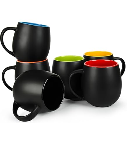 Amazon.com | BYCNZB 20oz Extra Large Ceramic Tall Coffee Mugs Set for Coffee  Tea Hot Cocoa set of 4 Dishwasher & Microwave Safe (Matte blue): Coffee Cups  & Mugs