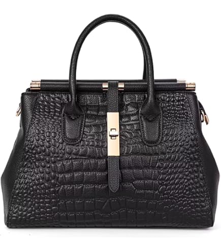 Kathy Van Zeeland Croco PVC Designer Handbag - 16 Inch Dowel Bag