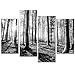 sechars - Black and White Forest Canvas Wall Art Tree Sunset Pictures Prints Nature Landscape Artwork Living Room Office Hotel Decoration