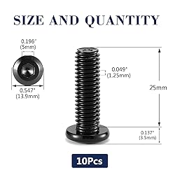 M8 x 25mm 10Pcs Flat Head Hex Socket Cap Screws