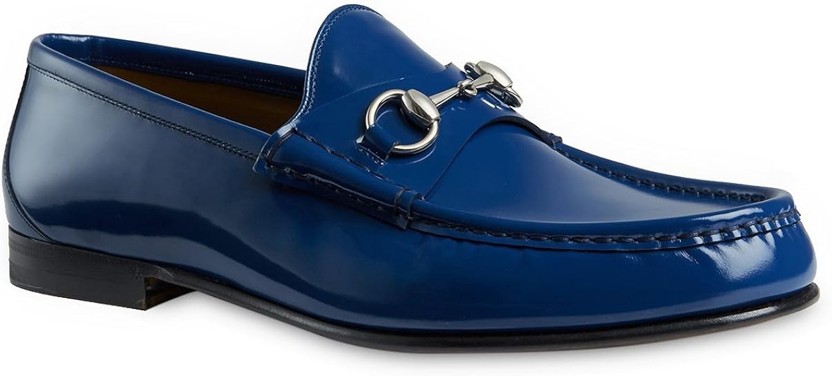 gucci blue horsebit loafer