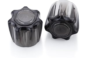 hansengroyi RV Shower Knobs Replacement, Camper Faucet Parts, RV Shower Faucet Hot and Cold Acrylic Knobs, RV Shower Faucet Valve Diverter Knobs Replacement(Smoked)