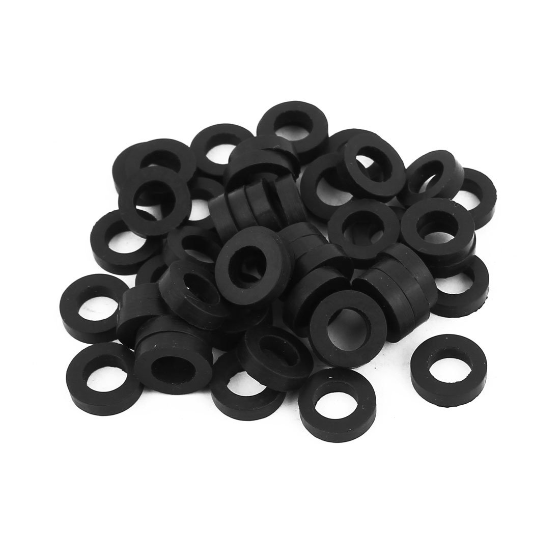 sourcingmap Rubber Flat Washers 12mm OD 7mm ID 3mm Thickness for Faucet Pipe Water Hose, Pack of 50