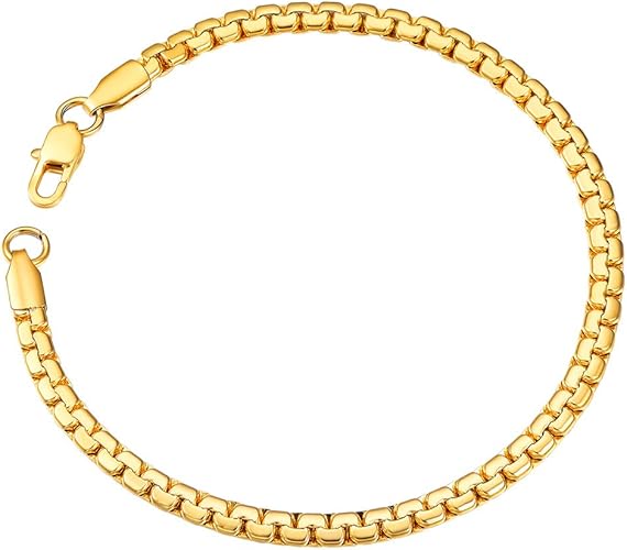 Amazon Chainspro 22cm 幅4mm ブレスレット チェーン メンズ 人気 ゴールド 18金 太め 316lサージカルステンレス アクセサリー ジュエリー 通販