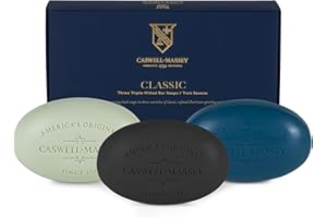 Caswell-Massey Men’s Bar Soap Gift Set – Newport, Oaire & Greenbriar – Moisturizing Triple-Milled Body Wash Bars for All Skin Types, Plant-Based & Essential Oils Formula, Made in USA, 3 x 5.8 oz